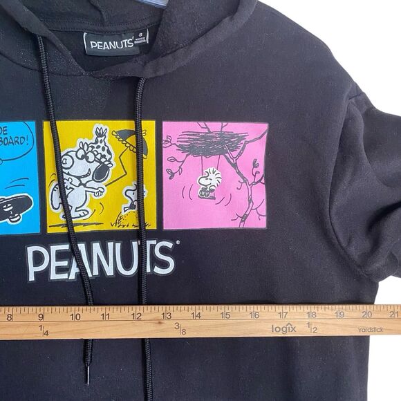 Peanut Hoodie Women’s S Black Graphic Print All Over Pullover Kidcore Casual - Picture 4 of 7